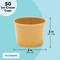 50 Pack Brown Paper Ice Cream Cups, Disposable Dessert Bowls for Sundae Bar, Frozen Yogurt (5 ounces)